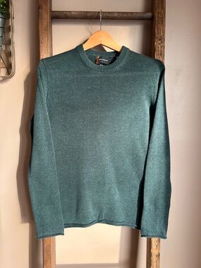 Club Monaco Forest Green Crewneck Linen Sweater